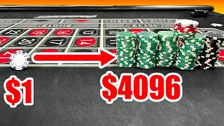 Going from $1 to $4096 on Roulette