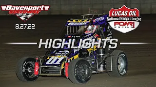 8.27.22 Lucas Oil POWRi National Midget League Highlights from Davenport Speedway