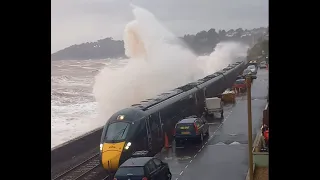 2U10 in Storm Babet at Dawlish - Dawlish Sea Wall