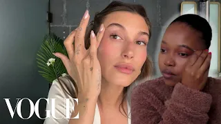 I followed Hailey Bieber's Date Night Makeup Routine | Vogue Beauty Secrets | Thato Cheele