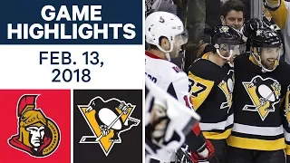 NHL Game Highlights | Senators vs. Penguins - Feb. 13, 2018