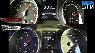 Golf 7 GTI vs. Golf 7 GTD - 0-220 km/h acceleration (1080p)