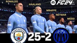 WHAT HAPPENS IF MESSI, RONALDO, MBAPPE, NEYMAR PLAY TOGETHER MANCHESTER CITY  VS INTER MILAN