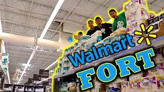 TRIPLE DECKER TOILET PAPER FORT IN WALMART!!