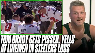 Tom Brady Screams At Offensive Line On Sideline in Loss To Steelers? | Pat McAfee Reacts