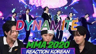 BTS(방탄소년단) - 'DYNAMITE' PERFORMANCE AT MMA 2020 | 시간 여행하는기분💜| Reaction Korean | ENG, SPA, POR, JPN