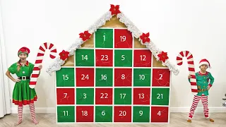 Sofia and Max open the Christmas Advent Calendar!  24 Surprises and Gifts