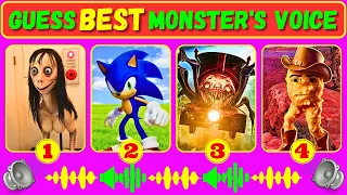 Guess Monster Voice! Momo, Sonic, Choo Choo Charles, Gegagedigedagedago Coffin Dance