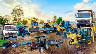 JCB 3dx Backhoe Loading Mud in Tata Dumper T For Making Dussehra Ground Pond #jcb #jcbvideo #jcb3dx