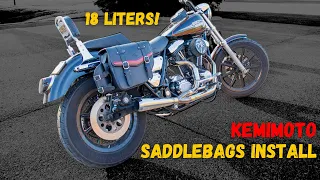 Kemimoto Motorcycle Saddlebags 18L Install - Harley-Davidson FXR