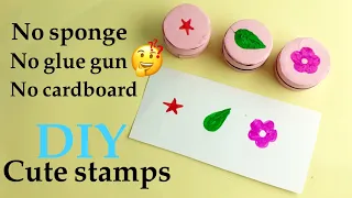 how to make stamp at home without sponge,rubber,glue gun 😳 | diy stamp pad | diy stamp at home