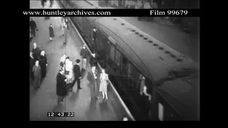 King's Cross Train Departure, 1940's.  Archive film 99679