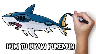 How to Draw Sharpedo Pokemon (サメハダー Samehader) Step by Step Easy | Duc Draw