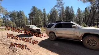 We went from Flagstaff AZ to Williams AZ with no pavement.  It wasn’t without issues!..