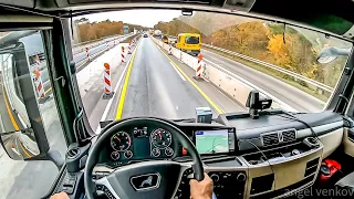 POV truck Driving MAN TGX 470 Schwegenheim to Metro Kirchheim Germany 🇩🇪 4k cockpit view