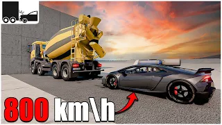 Lamborghini Huracan Mansory VS Man 800 kmh (86)| beamng drive crashes