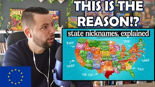 European Reacts to What Is The NICKNAME Of Each U.S. State?