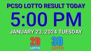 5pm Lotto Result Today January 23, 2024 Tuesday ez2 swertres pcso