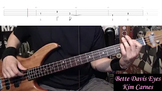 Bette Davis Eyes by Kim Carnes - Bass Cover with Tabs Play-Along