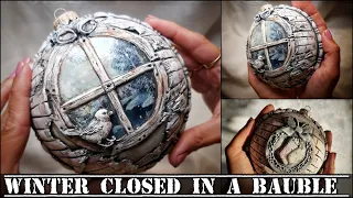 Winter closed in a bauble ❄️⛄❄️Decoupage & Mixmedia tutorial