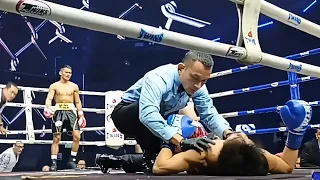 4  SECONDS  bagsak  AGAD!  ang  ONE  punch  KNOCK OUT  ng  PINOY  KONTRA  sa  THAI  BOXER