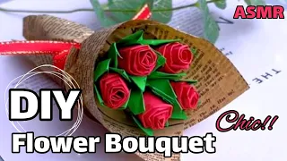 #ASMR Making a flower bouquet!!🌹At the lowest cost!!😍 #diy#art#craft#shorts#vairal