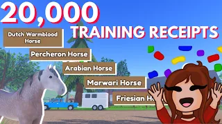 REDEEMING 20,000 TRAINING RECEIPTS in WILD HORSE ISLANDS on ROBLOX **MULTIPLE HIGH TIERS**