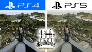 PS4 VS PS5 - GTA SAN ANDREAS THE DEFINITIVE EDITION REMASTERED | GRAPHICS COMPARISON - 4K 60 FPS PS5