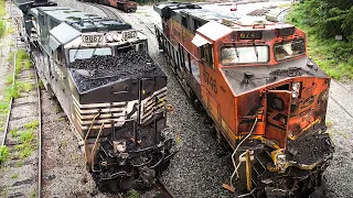 RUNAWAY Locomotive and Head-On Collision in Rome, Georgia - BNSF and Norfolk Southern Railway