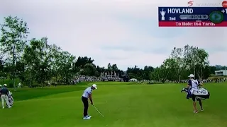 INCREDIBLE Eagle hole out from Viktor Hovland at the us open (round 1)