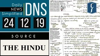 Daily News Simplified 24 12 19 The Hindu Newspaper   Current Affairs   Analysis for UPSC IAS Exam