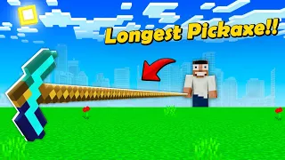 Minecraft, But I Can Craft WORLD'S LONGEST PICKAXE || Minecraft Mods || Minecraft gameplay