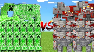 CREEPERS vs REDSTONE GOLEMS in Mob Battle