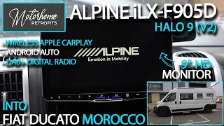 Motorhome in for an Awesome Alpine iLX-F905D - 9" Halo Media Station into a 2019 FIAT Ducato Morocco