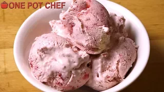 Super Simple Strawberry Ice Cream | One Pot Chef