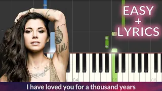 Christina Perri - A Thousand Years EASY Piano Tutorial + Lyrics