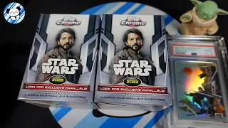 Unboxing 2 boxes of 2023 Topps Chrome Star Wars Blaster Boxes (Purple Wave Version)