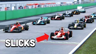 Ferrari F1 2004 with SLICK TYRES vs F1 2022 Cars at Spa GP