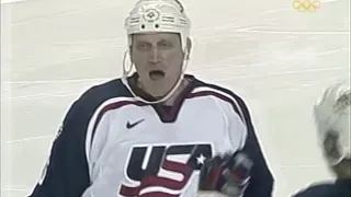 Brett Hull Goal - USA vs. Belarus, 2002 Olympics Round Robin