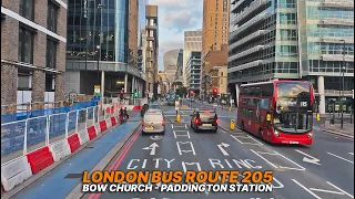 London Early Morning Bus Ride aboard Bus Route 205: Upper-Deck POV from Bow Church to Paddington 🚌