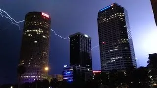 Lightning storm downtown Tampa