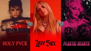 HOLY FVCK vs Love Sux vs Plastic Hearts | Demi, Avril & Miley (Album Battle) 🖤🎈💔