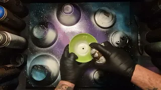Galactic Vortex: Creating Swirling Planets with Spray Paint Art