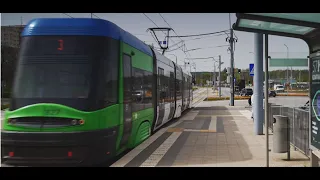 Poland, Szczecin, tram 3 ride from Arena to Szafera