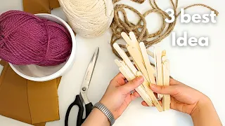 3 best ideas with popsicle sticks, cardboard boxes and DIY yarn! How to make beautiful out of these