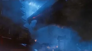 Godzilla's atomic breath reveal - HD brightened - Godzilla 2014