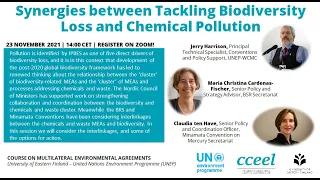 Synergies between Tackling Biodiversity Loss and Chemical Pollution