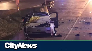 One dead, several injured in Highway 1 crash in Burnaby