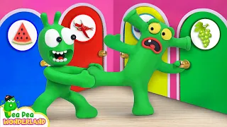 Pea Pea Explorers Mystery Food Doors Challenge With Friend | Cartoon for kids - Pea Pea Wonderland