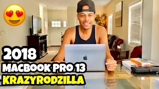 MacBook Pro 13 inch 2018 with Touch Bar unboxing + accessories.